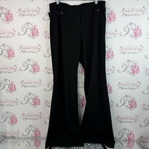 Smart Set pants wide leg buckle Black Boot-Cut Dress Pants with Waist Tab Detail